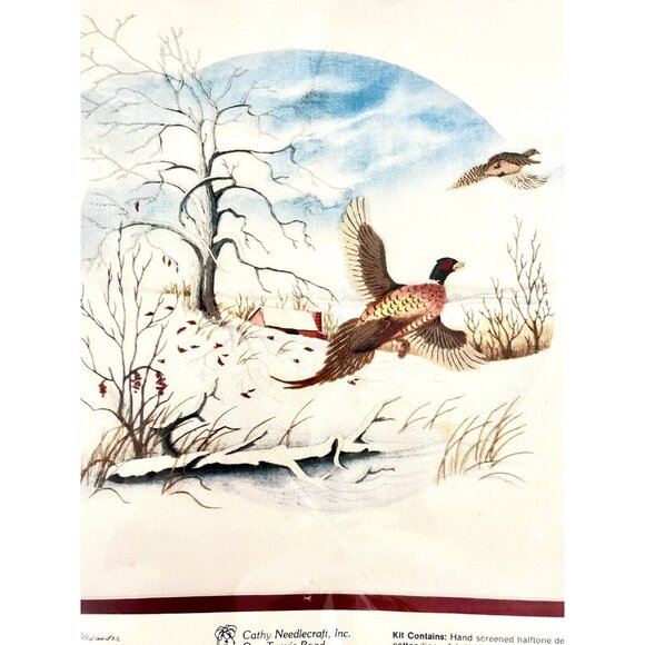 Vintage Cathy Needlecraft Crewel Kit Pheasant Bird 0511 NIP NWT Cottagecore - Picture 2 of 5
